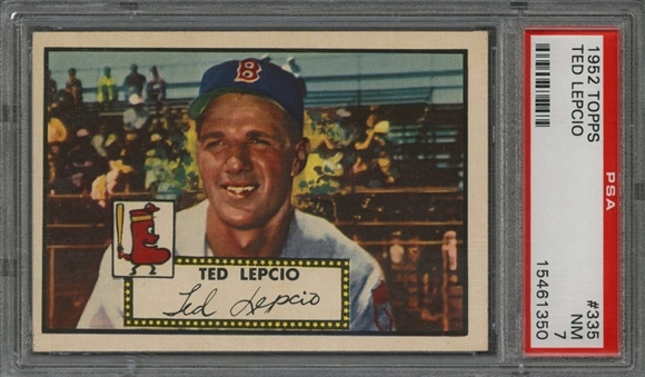 1952 Topps #335 Ted Lepcio - PSA NM 7